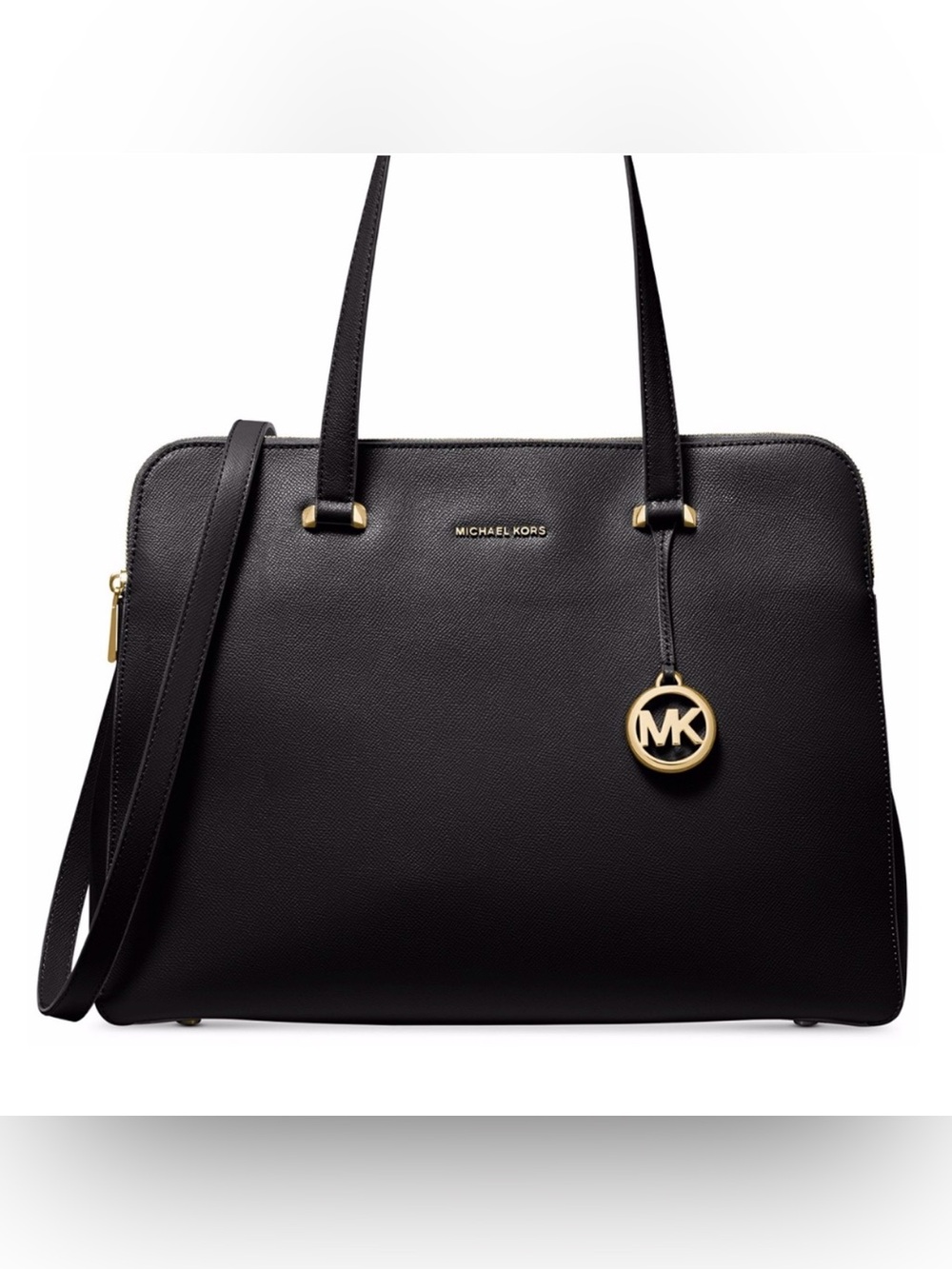 Michael Kors Black Satchel with Gold Accents